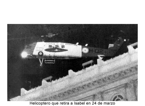 helicoptero que retira a la presidenta